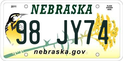 NE license plate 98JY74