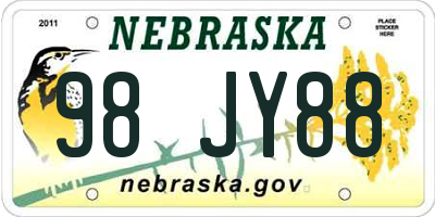 NE license plate 98JY88