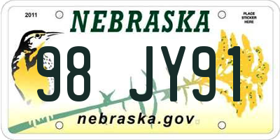 NE license plate 98JY91