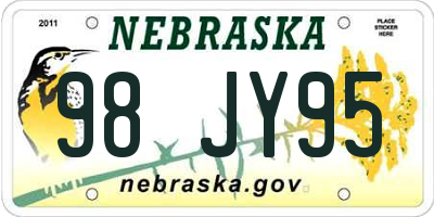 NE license plate 98JY95