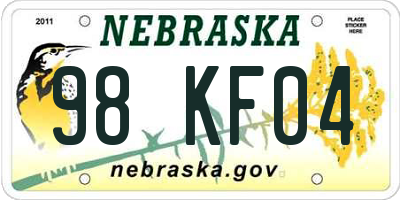 NE license plate 98KF04