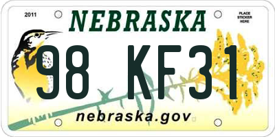 NE license plate 98KF31