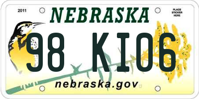 NE license plate 98KI06