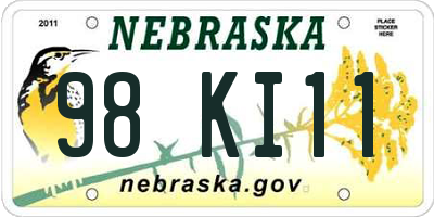 NE license plate 98KI11
