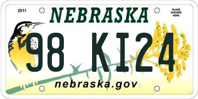 NE license plate 98KI24