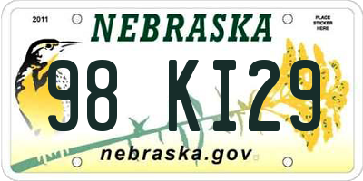 NE license plate 98KI29