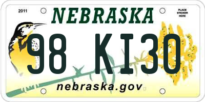 NE license plate 98KI30