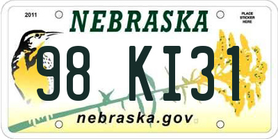 NE license plate 98KI31