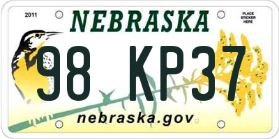 NE license plate 98KP37
