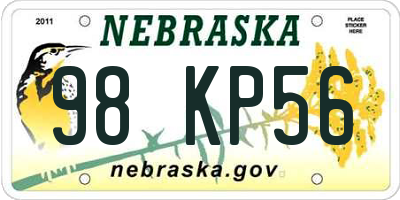 NE license plate 98KP56