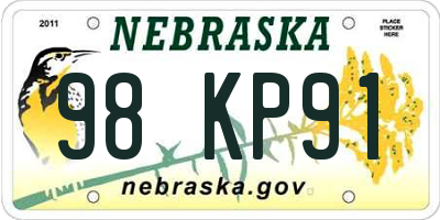 NE license plate 98KP91