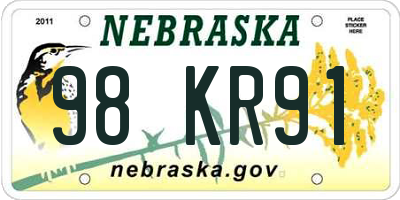 NE license plate 98KR91