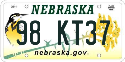NE license plate 98KT37