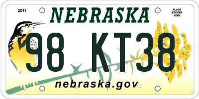 NE license plate 98KT38