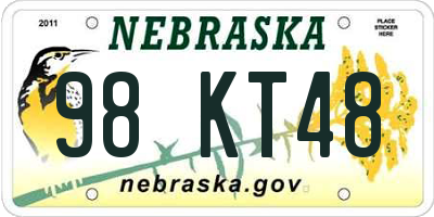 NE license plate 98KT48