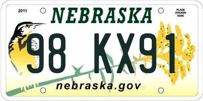 NE license plate 98KX91