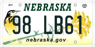 NE license plate 98LB61
