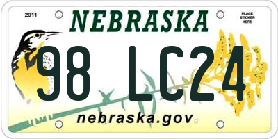 NE license plate 98LC24