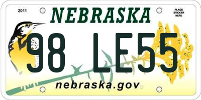 NE license plate 98LE55