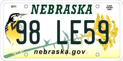 NE license plate 98LE59