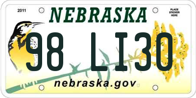 NE license plate 98LI30