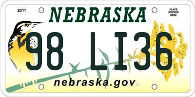 NE license plate 98LI36