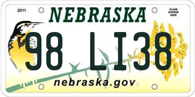 NE license plate 98LI38