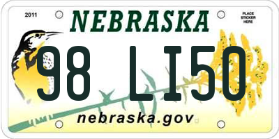 NE license plate 98LI50