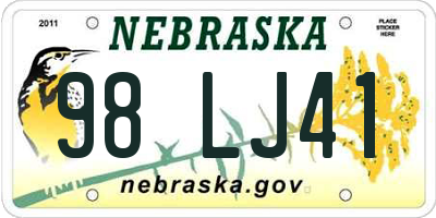 NE license plate 98LJ41