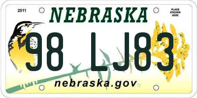 NE license plate 98LJ83