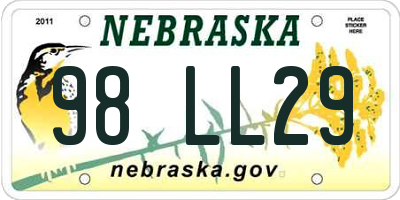 NE license plate 98LL29