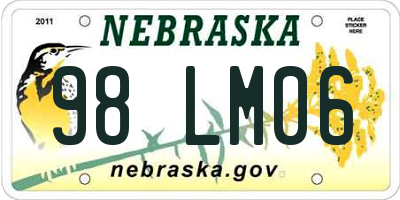 NE license plate 98LM06