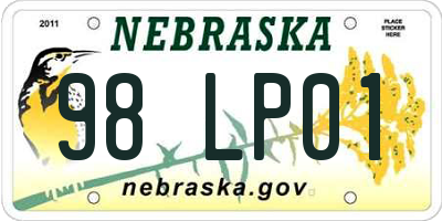 NE license plate 98LP01