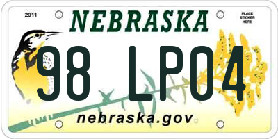 NE license plate 98LP04