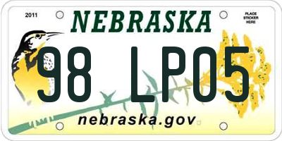 NE license plate 98LP05