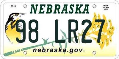 NE license plate 98LR27