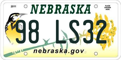 NE license plate 98LS32