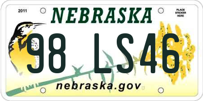 NE license plate 98LS46