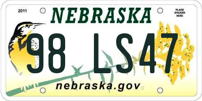 NE license plate 98LS47