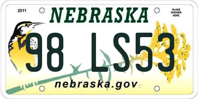 NE license plate 98LS53