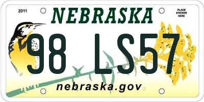 NE license plate 98LS57