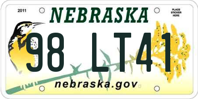 NE license plate 98LT41