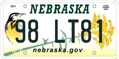 NE license plate 98LT81