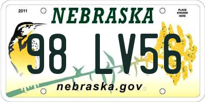 NE license plate 98LV56