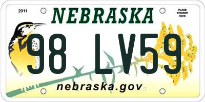NE license plate 98LV59