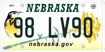 NE license plate 98LV90