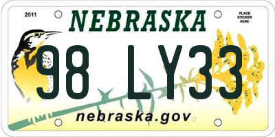 NE license plate 98LY33