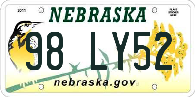 NE license plate 98LY52
