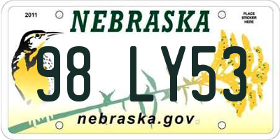 NE license plate 98LY53