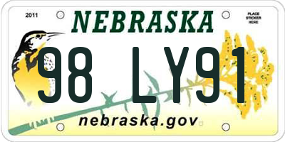 NE license plate 98LY91